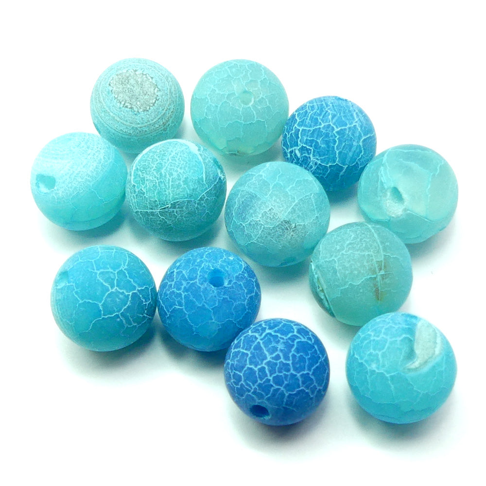 Ronde 12 - Agate efflorescente bleu ciel ( 5 pièces )