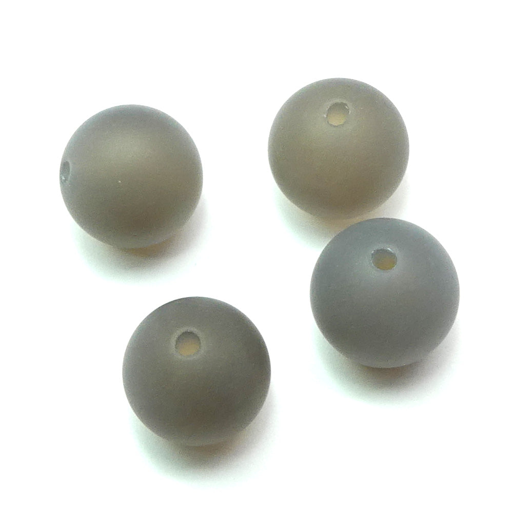 Ronde 12 - Agate naturelle givré gris (5 pces)