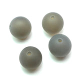 Ronde 12 - Agate naturelle givré gris (5 pces)