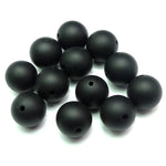 Ronde 12 - Agate naturelle givré teint noir (5 pces)