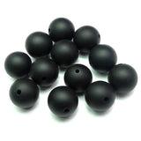 Ronde 12 - Agate naturelle givré teint noir (5 pces)