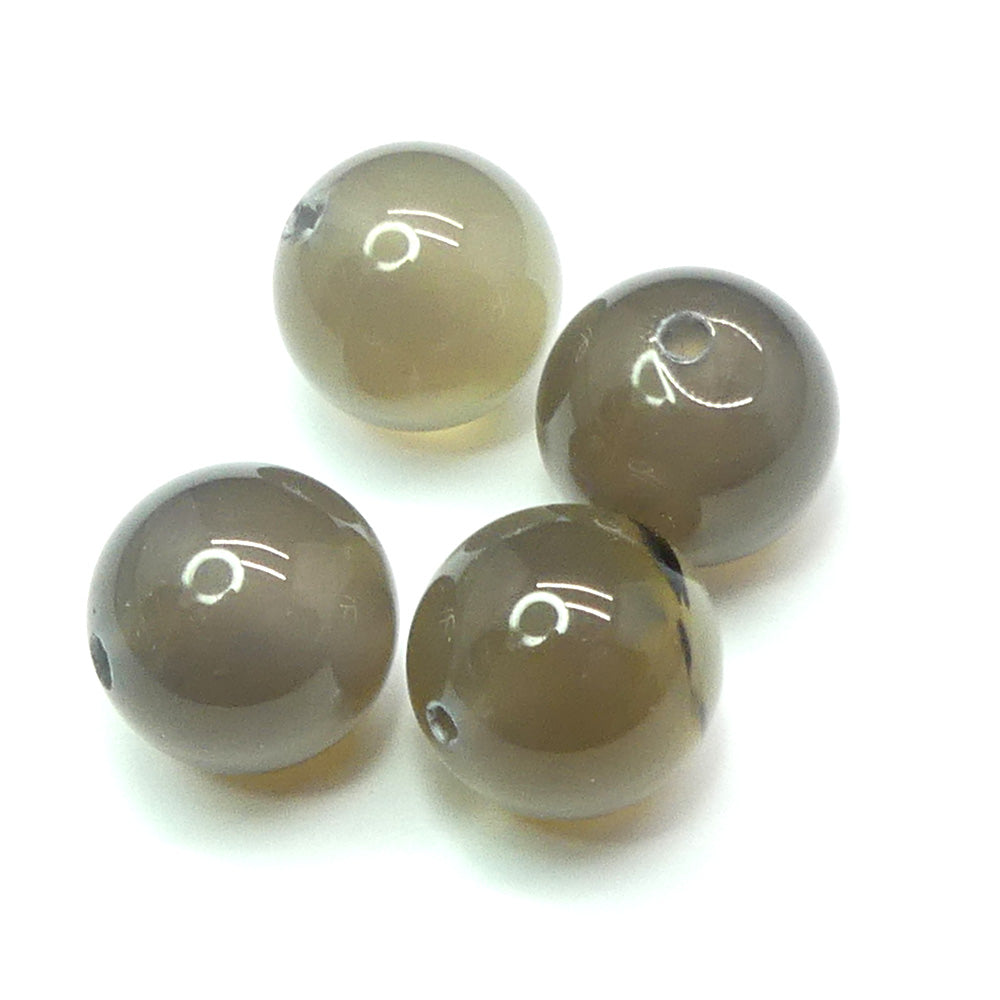 Ronde 12 - Agate naturelle gris (5 pces)