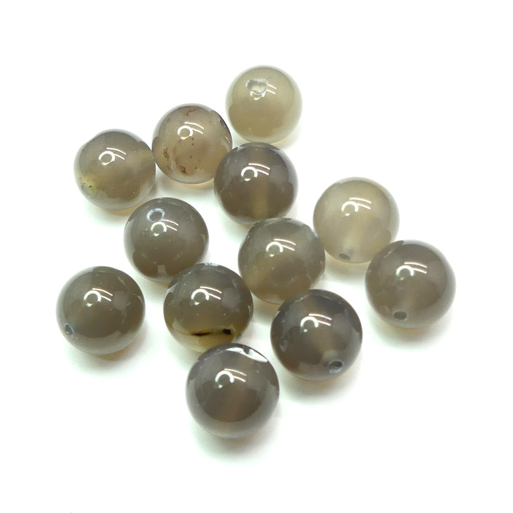 Ronde 12 - Agate naturelle gris (5 pces)