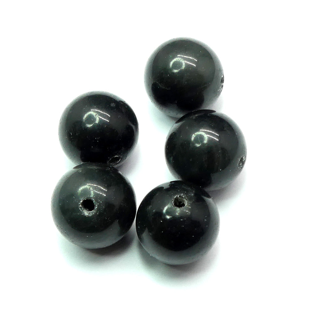 Ronde 12 - Obsidienne noir (5 pces)