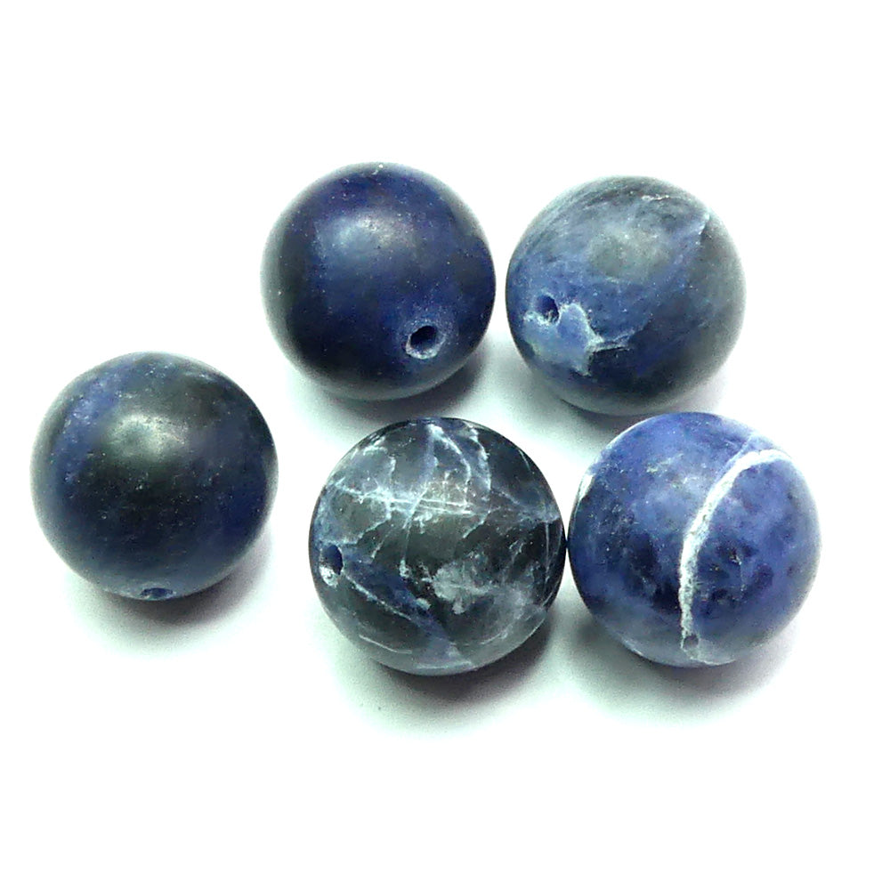 Ronde 12 - Sodalite naturelle givré bleu (5 pces)
