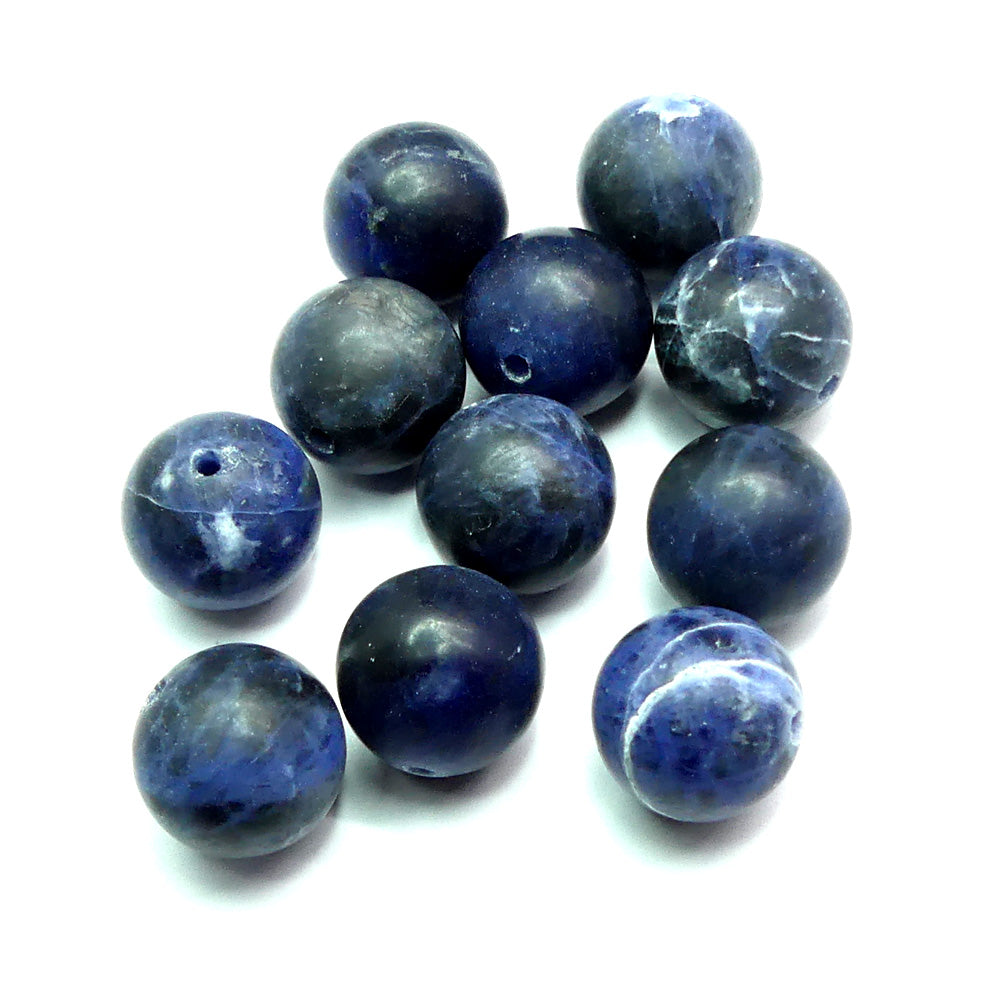 Ronde 12 - Sodalite naturelle givré bleu (5 pces)