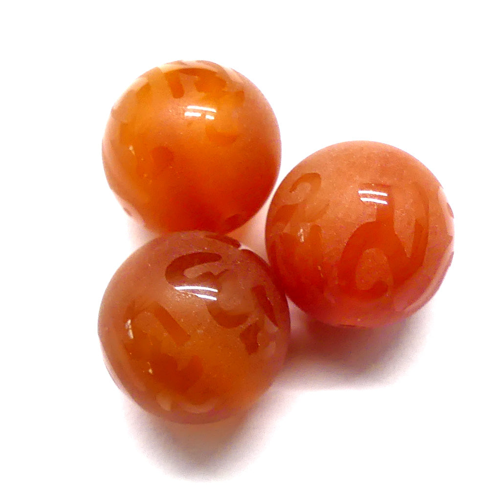 Ronde 14 - Agate naturelle givrée rouge "Ohm" (3 pces)