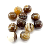 Ronde 12 - Agate naturelle rayée teint café (5 pces)