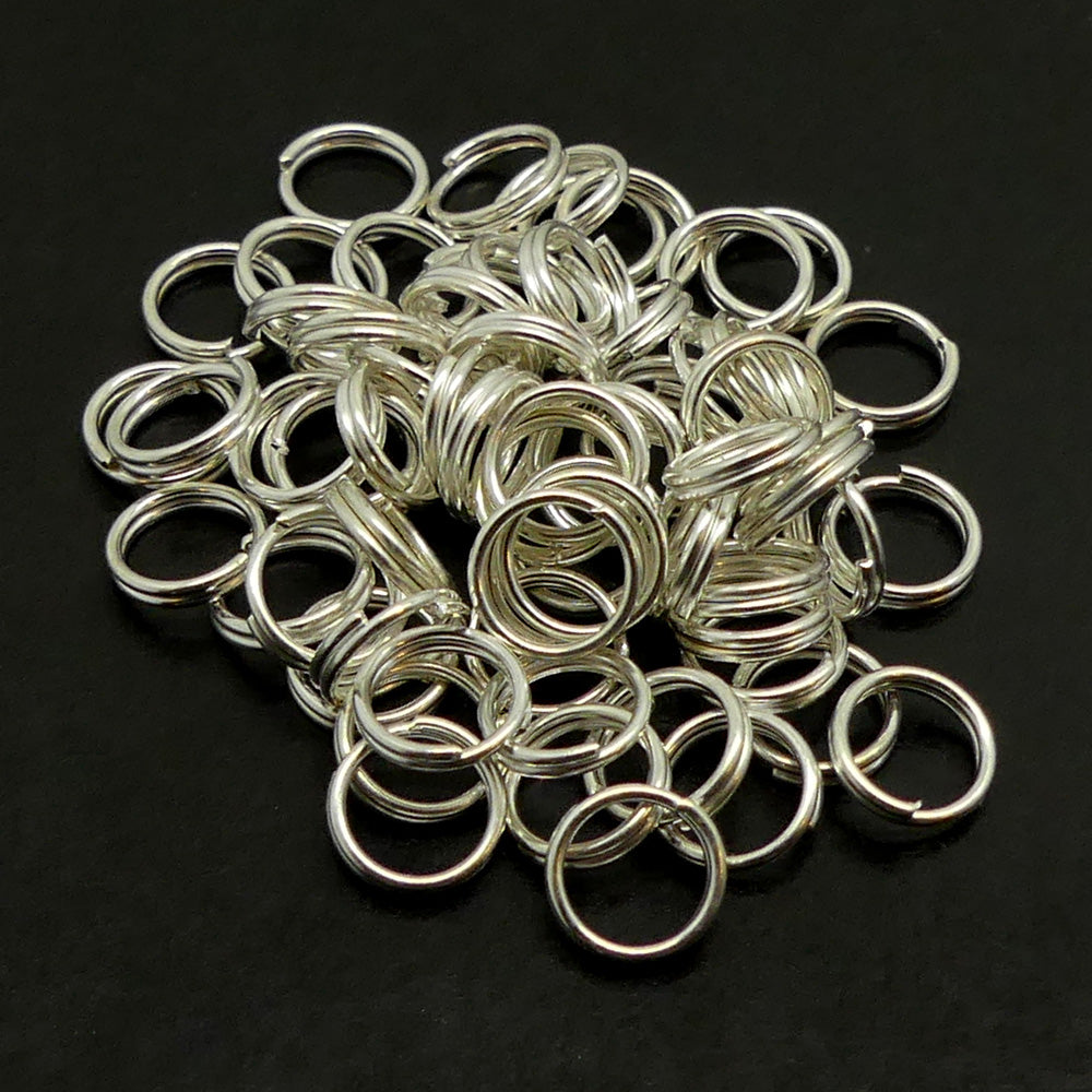 Anneau fendu en argent 8 mm (10 pces)