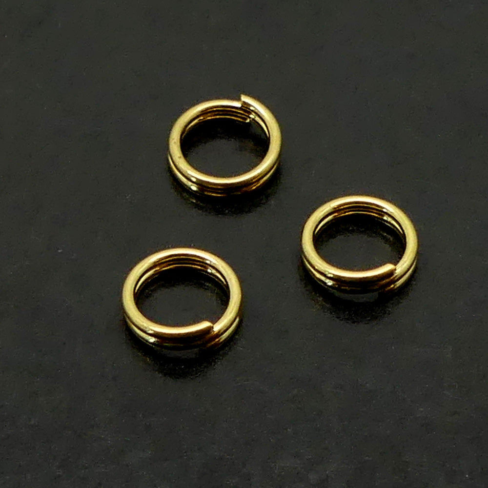 Anneau fendu or 6 mm (10 pièces)