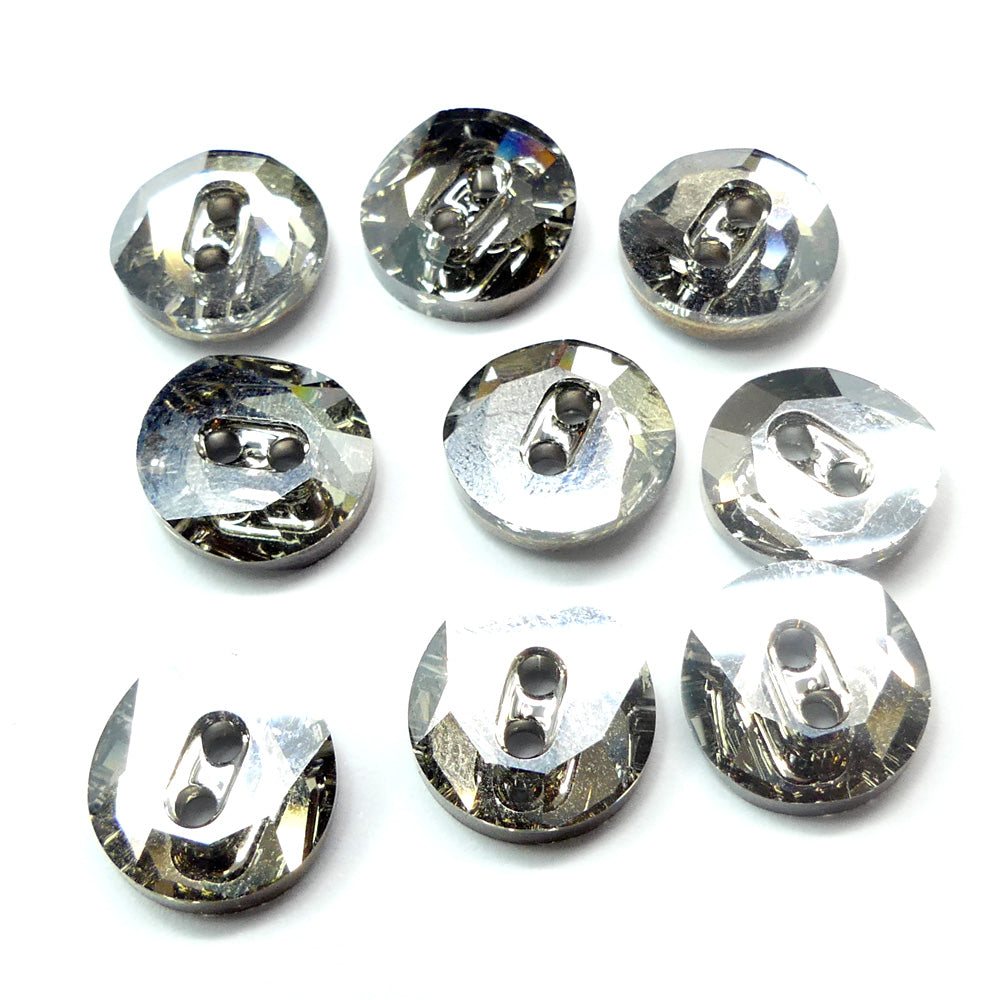 Bouton rond asymétrique 12 - Diamant Noir (1 pce)