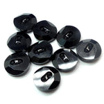Bouton rond asymétrique 12 - Noir - Jet (1 pce)