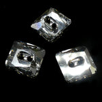 Bouton carré asymétrique 12 - Crystal CAL (1 pce)