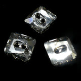 Bouton carré asymétrique 12 - Crystal CAL (1 pce)