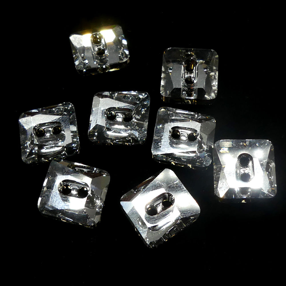 Bouton carré asymétrique 12 - Crystal CAL (1 pce)