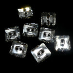 Bouton carré asymétrique 12 - Crystal CAL (1 pce)