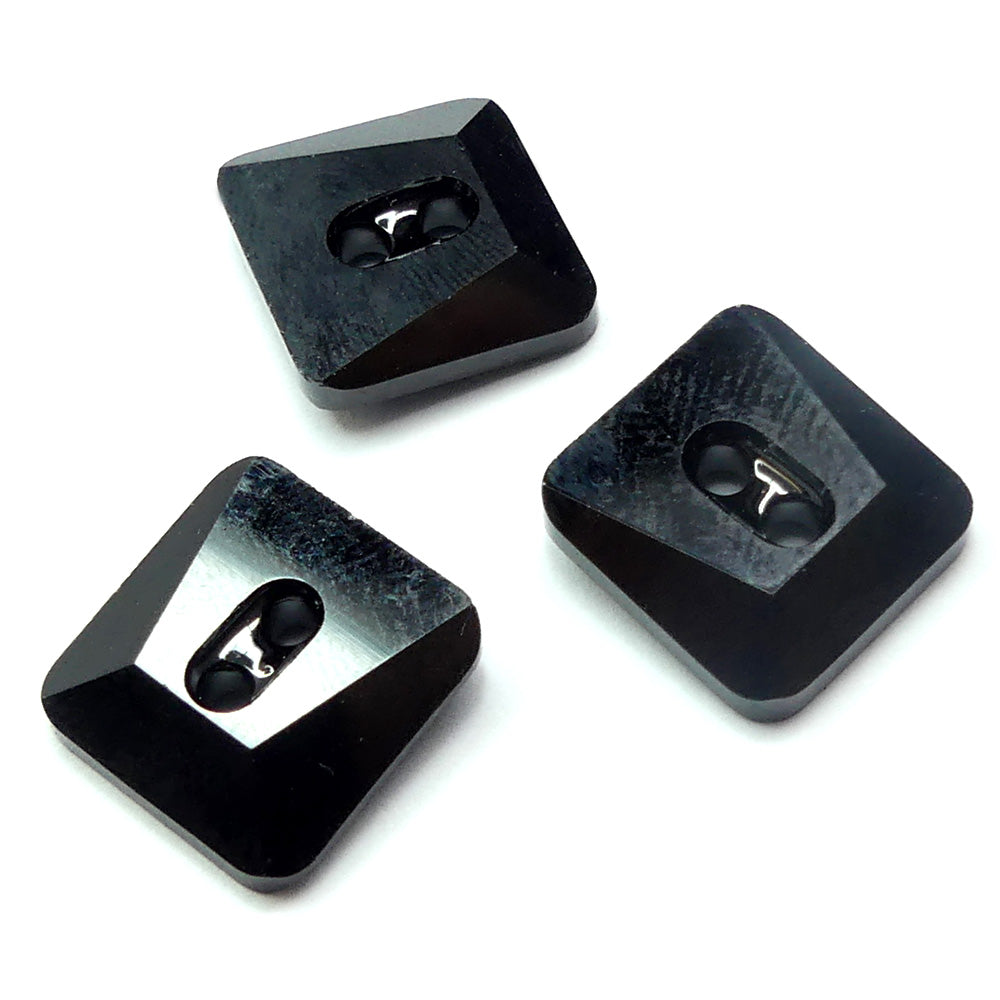 Bouton carré asymétrique 12 - Jet (1 pce)