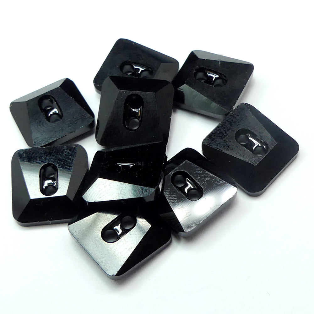 Bouton carré asymétrique 12 - Jet (1 pce)