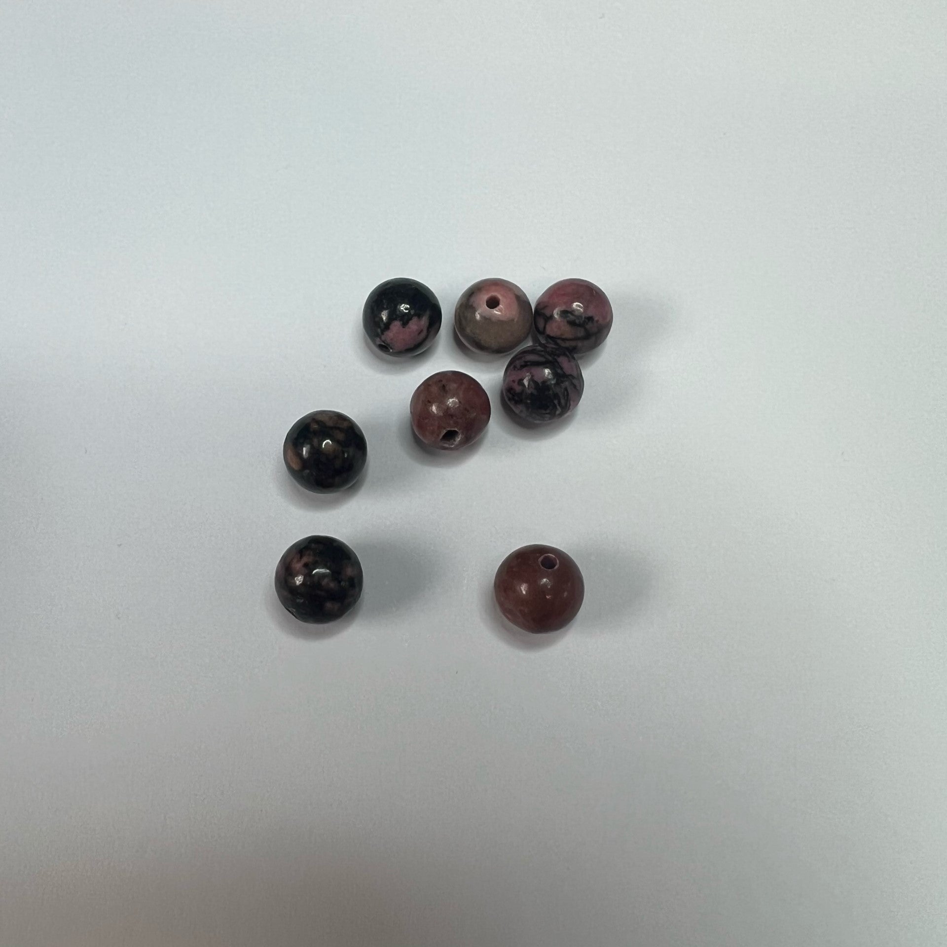 Ronde 8 - Rhodonite naturelle - (10 pces)