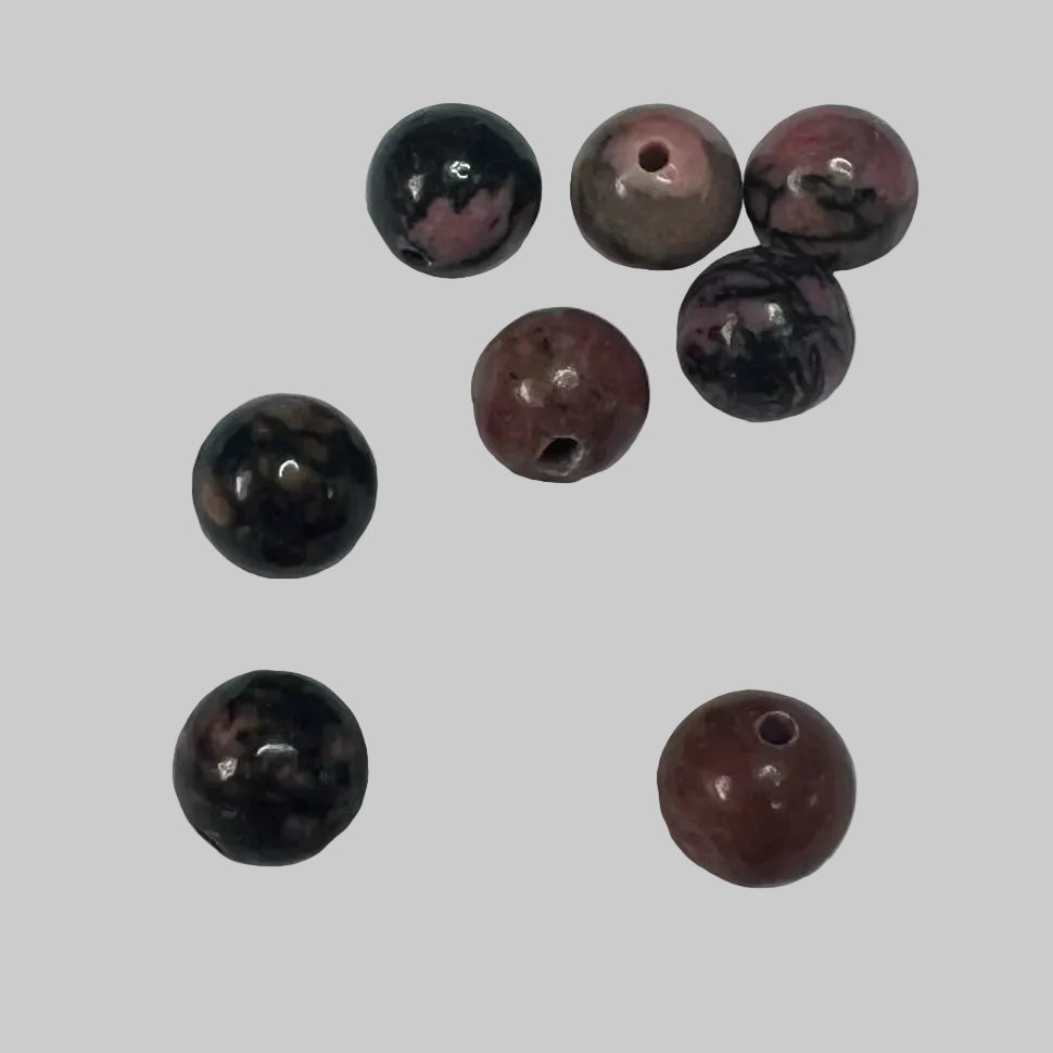 Ronde 8 - Rhodonite naturelle - (10 pces)
