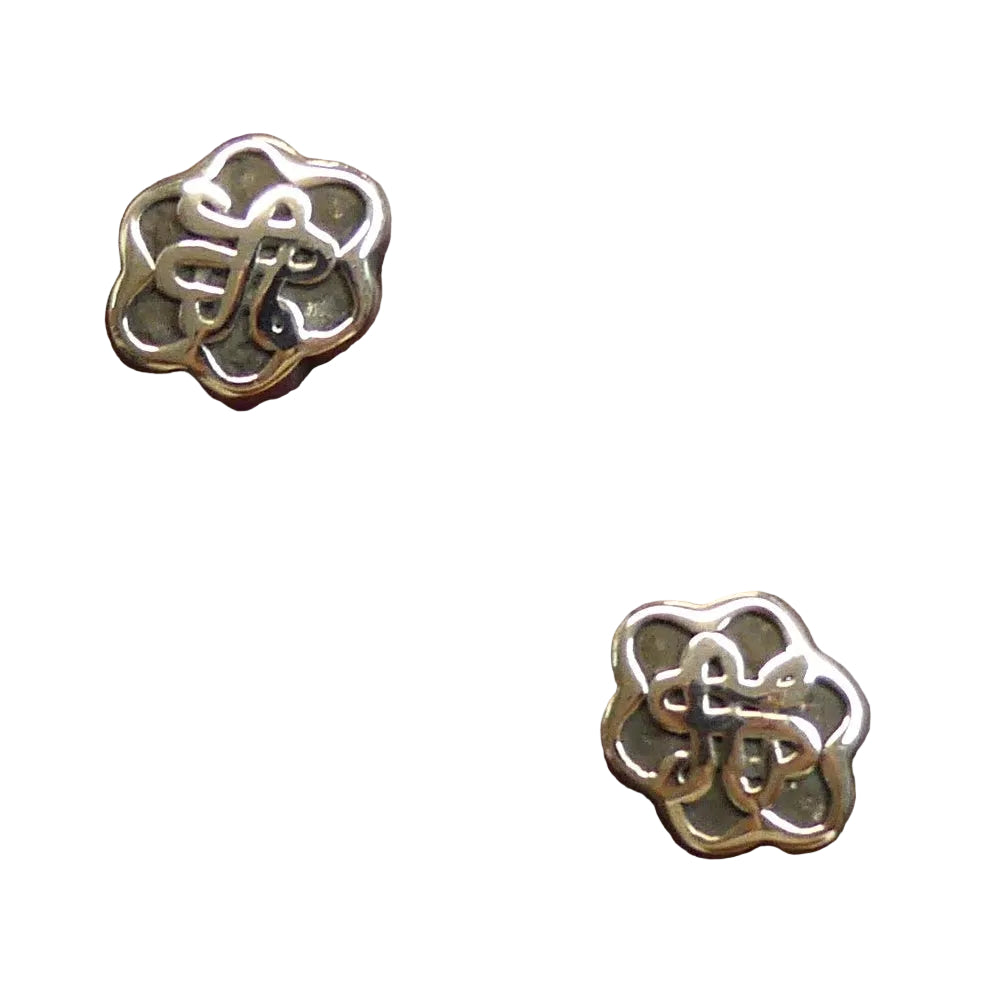 Perle en acier inoxydable avec nœud chinois, argent antique - (1 pce)