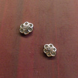 Perle en acier inoxydable avec nœud chinois, argent antique - (1 pce)