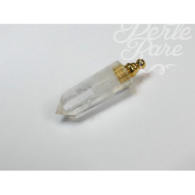 Pendentif et flacon de parfum ouvrable, en quartz naturel - (1 pce)